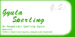 gyula sperling business card